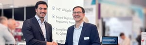 Alexander Fink and Ivan Perez Chamorro at MEDICA discussing the digital transformation of regulatory processes