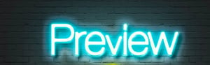 Vorschaubild mit leuchtendem „Preview“-Schriftzug und Pfeilsymbol als Symbol für die Vorabprüfung regulatorischer Dokumente, technischer Unterlagen und Compliance-Prozesse im Medizinprodukte- und IVD-Bereich.